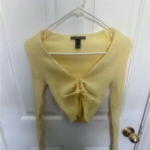 Yellow Ribbed Women's Top